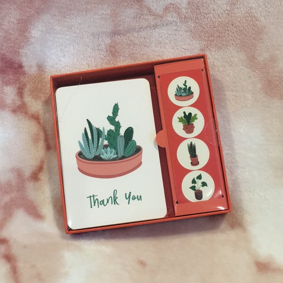 Potted Plants Succulents Cactus Thank You Note Boxed Set 12 notes 4 designs NWT - Picture 13 of 16